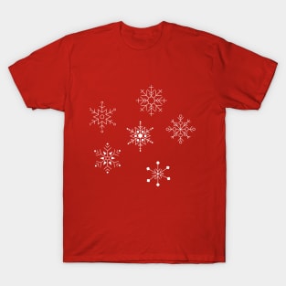 White snowflakes pattern T-Shirt